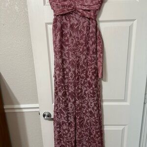 Lulu's Rose Textured Strapless Pant Suit